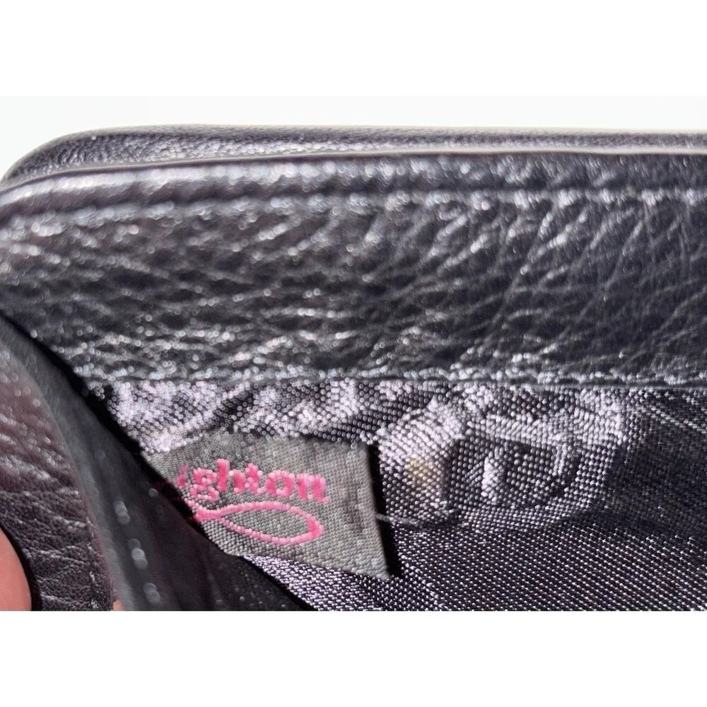 Brighton Black and Brown Croc Bi Fold Leather Wallet